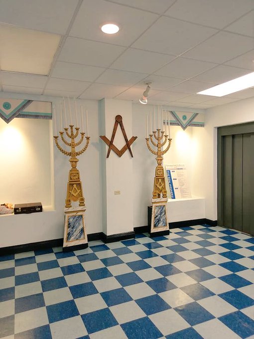 Bermuda Lodge Room, Square & Compass, Menorah