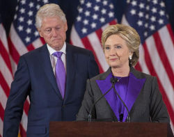 Bill and Hillary Clinton, concession speech, color purple, masonic, freemasons, freemason, freemasonry