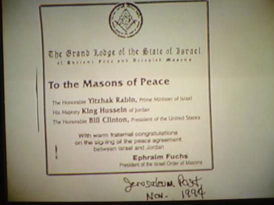 Hussein, Masons of Peace, Jerusalem Post