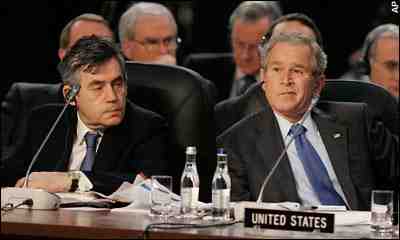 President George Bush and Gordon Brown
