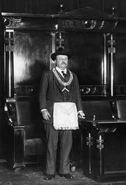 Teddy Roosevelt wearing a Masonic Apron